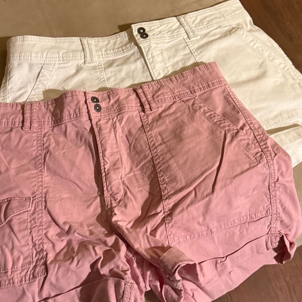 Time and Tru Pink and White Casual Shorts